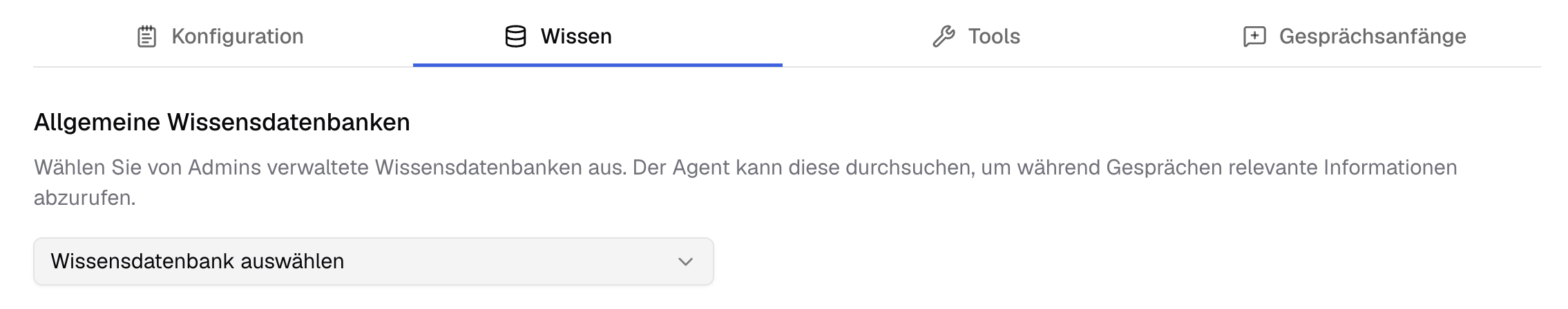 Eine Wissensdatenbank an den Assistenten anbinden