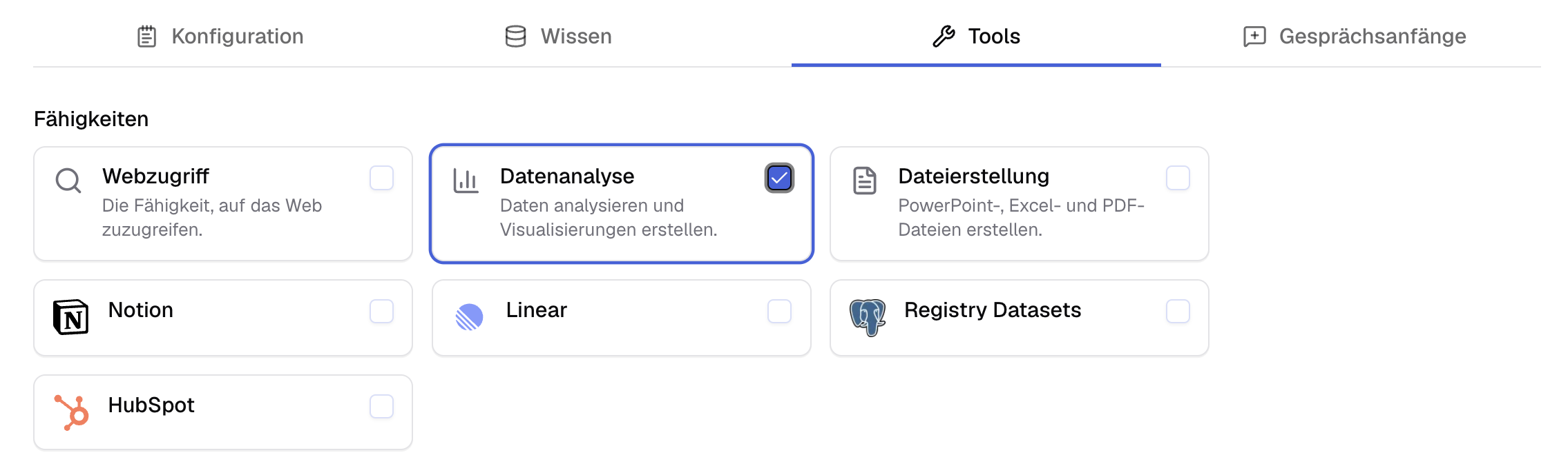 Das Datenanalyse-Tool aktivieren
