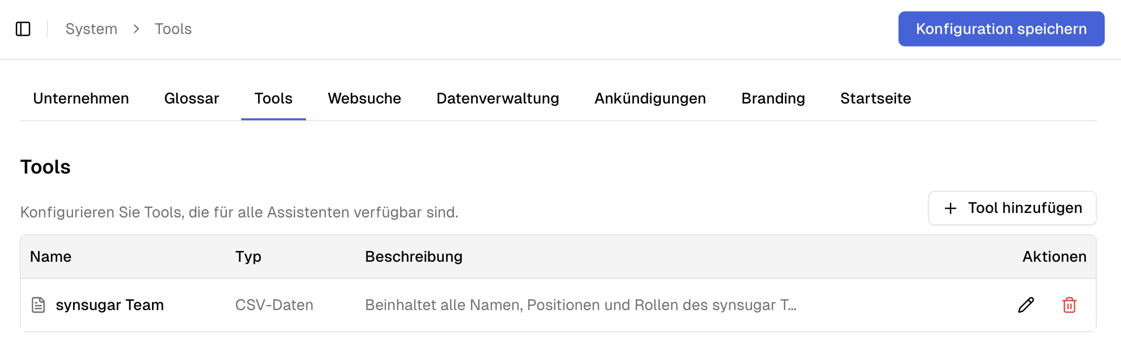 Neues globales CSV-Daten-Tool in der AI Suite v2.13.0