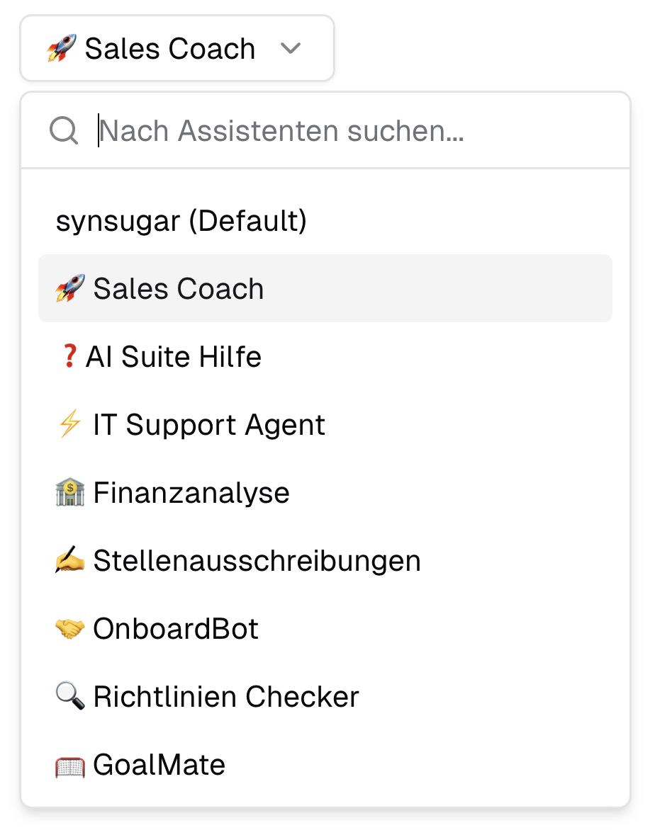 Assistenten im Chat auswählen