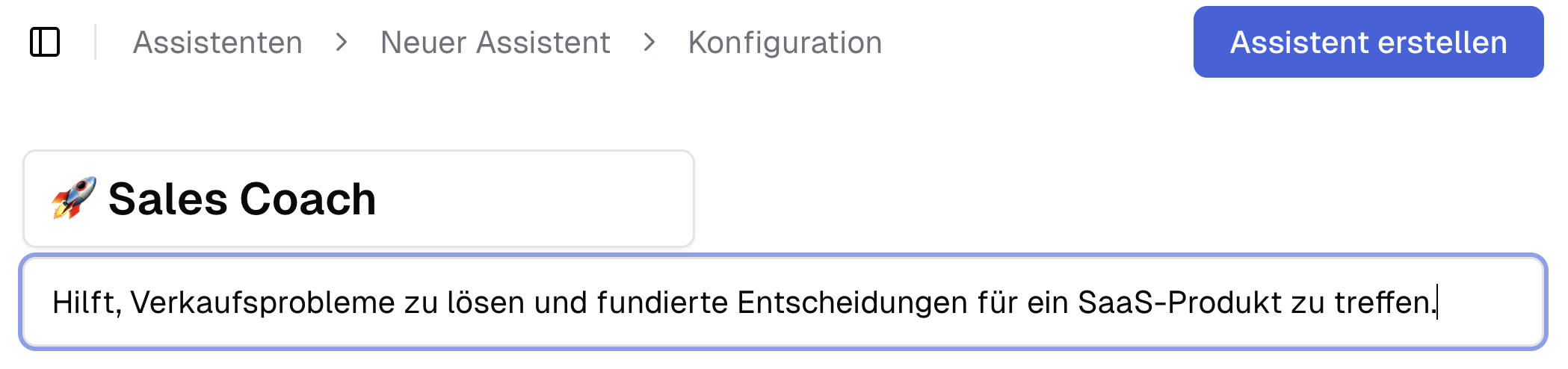 Assistenten erstellen Allgemein