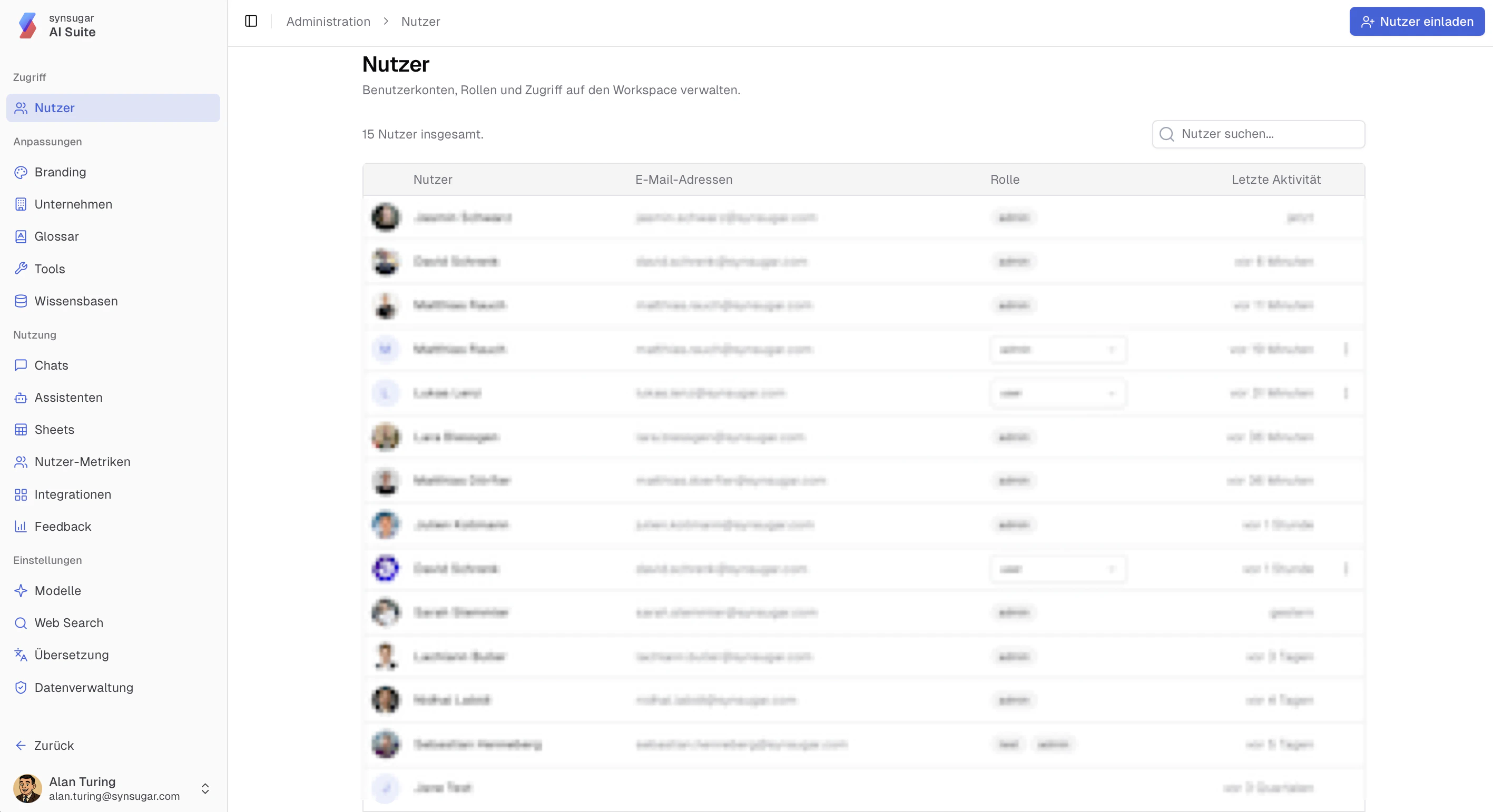 Neue Administration sidebar in der AI Suite v2.25.0