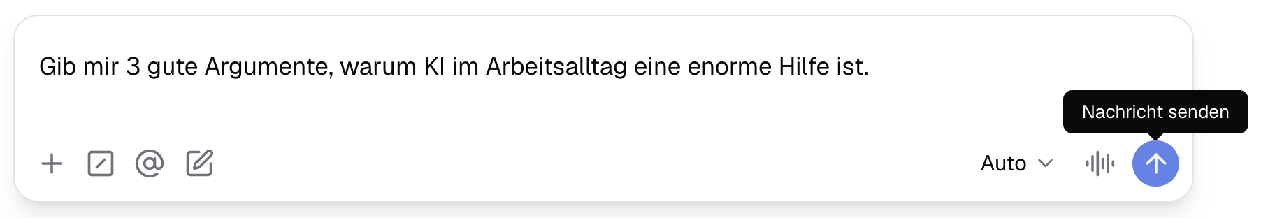 Nachrichten Absenden im Prompt Eingabefeld