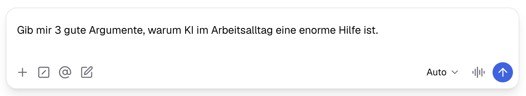 Übersicht des Prompt Eingabefelds