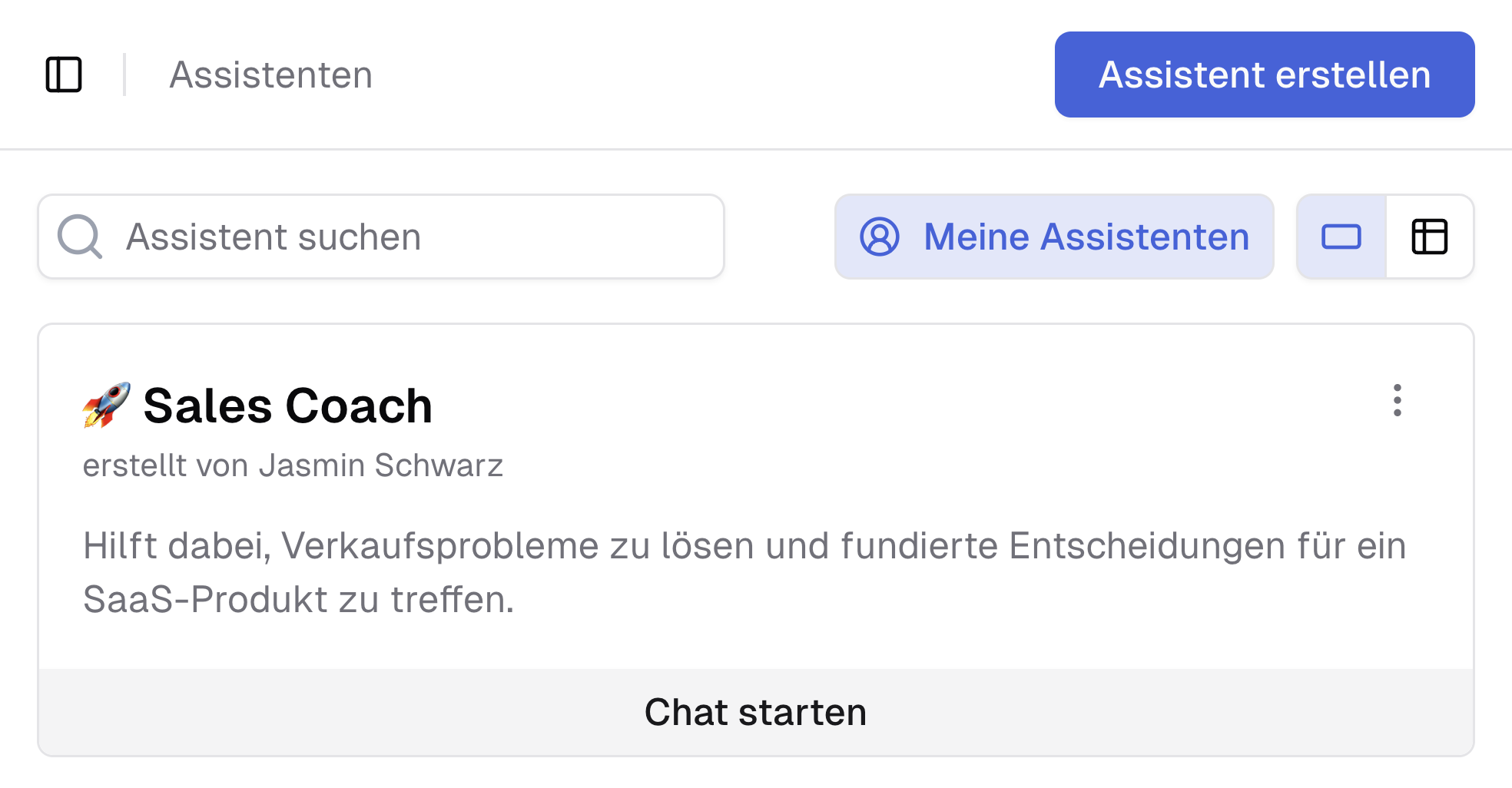 Nach meinen Assistenten filtern