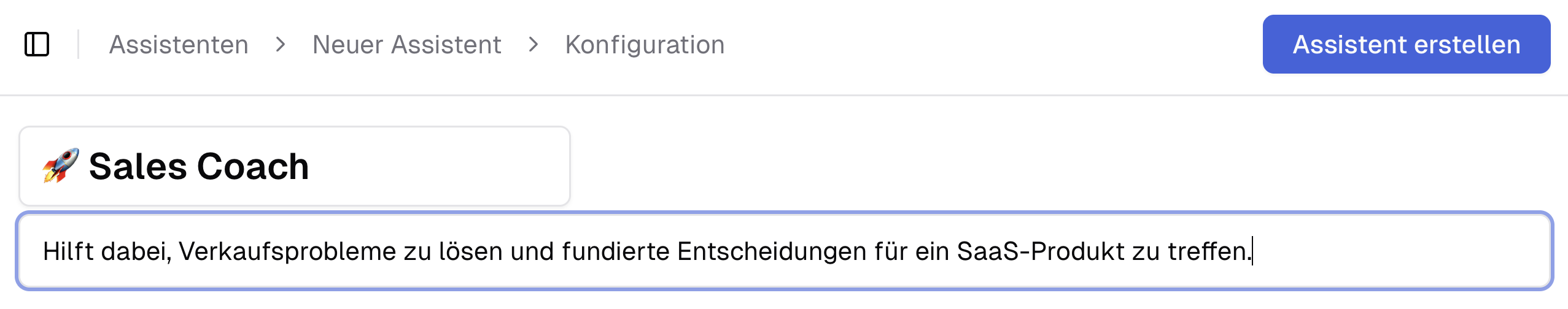 Assistenten erstellen Allgemein