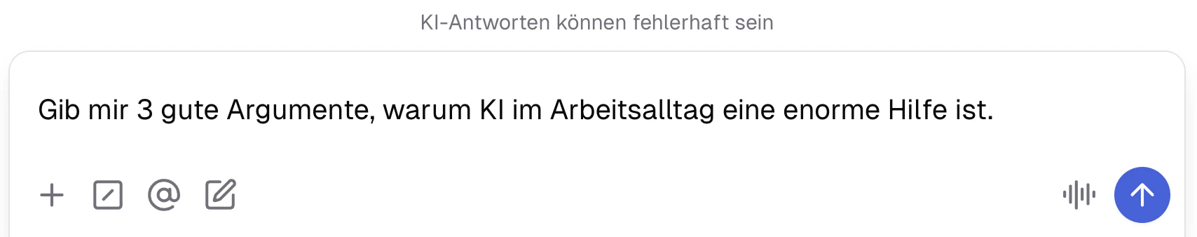 Übersicht des Prompt Eingabefelds