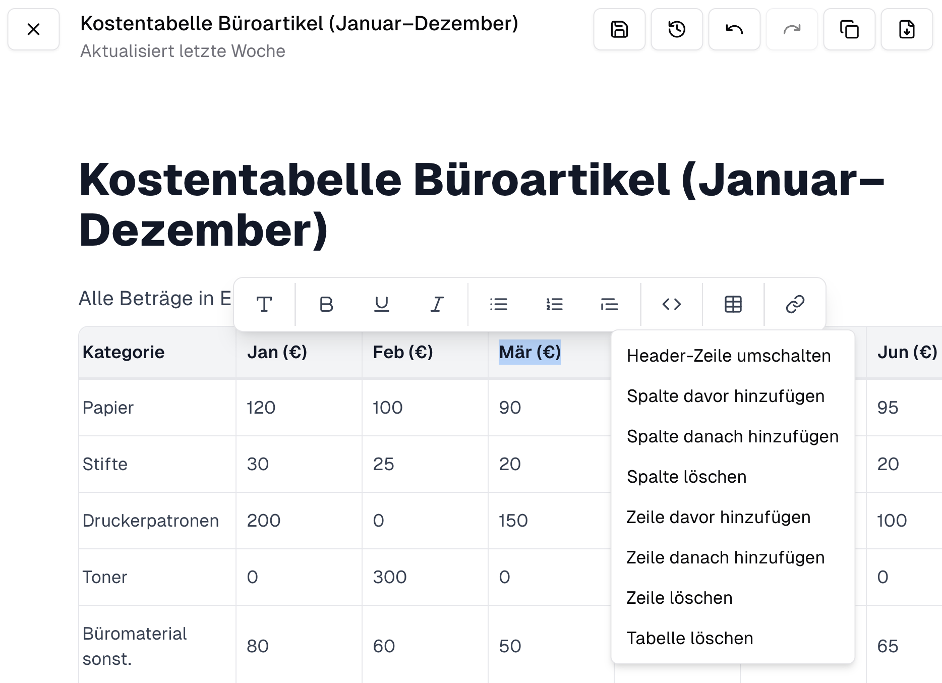 Fließende Textbearbeitung in Tabellen im Canvas AI Suite v2.10.0