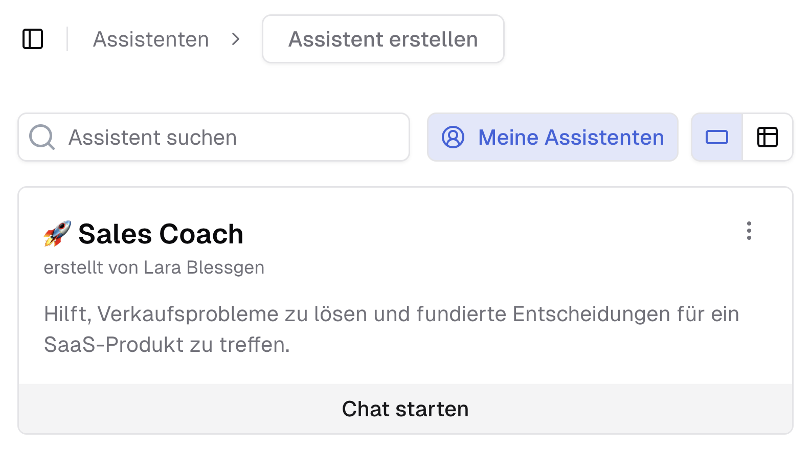 Nach meinen Assistenten filtern