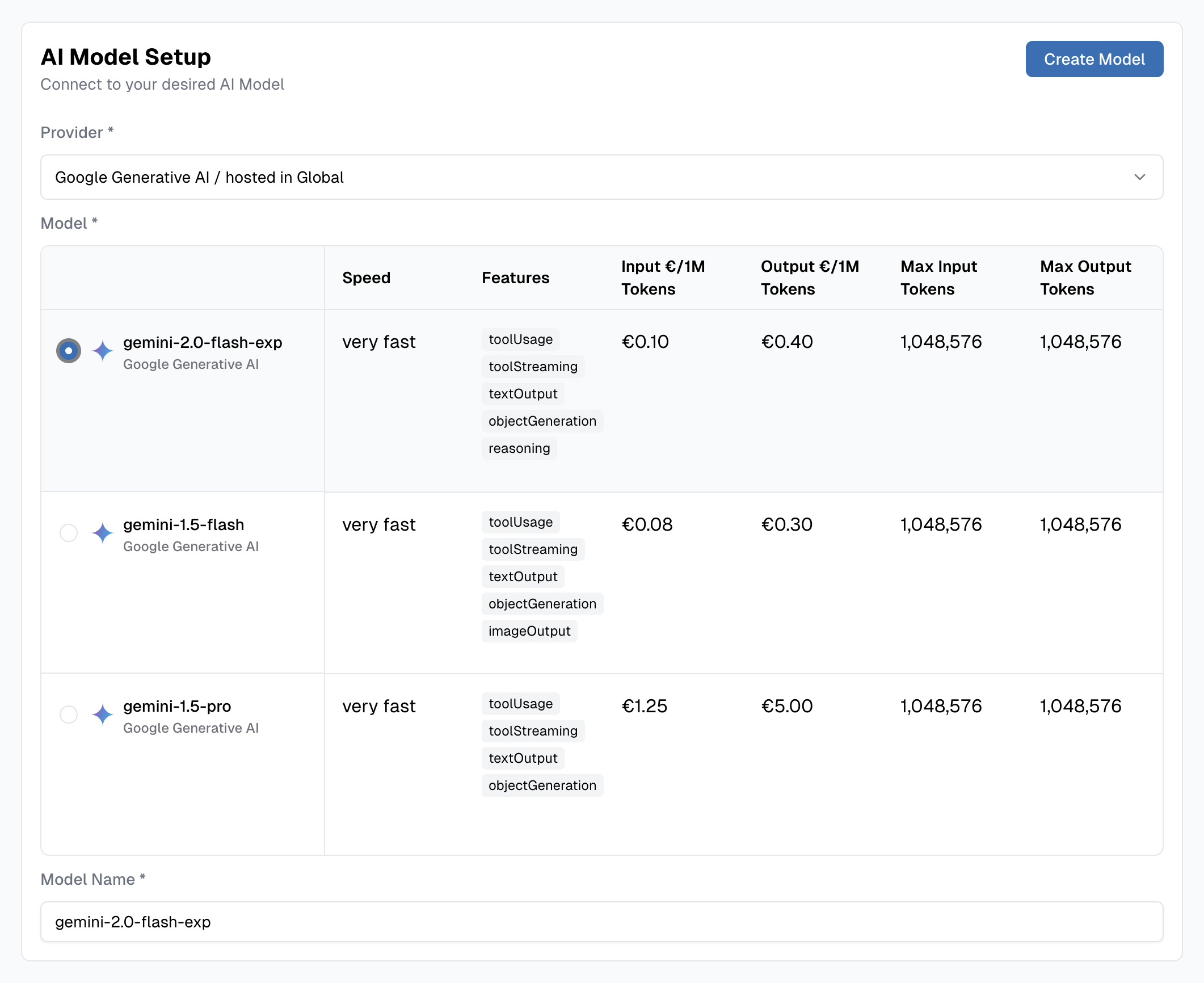 Neue Modellauswahl in der synsugar AI Suite v1.1.0