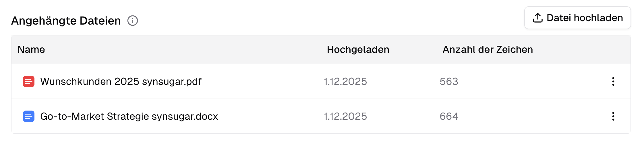 Einem Assistenten Dateien anhängen