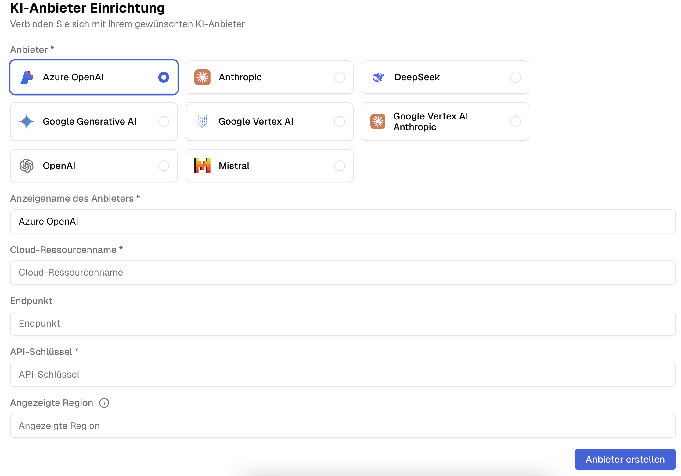 Einbindung neuer Provider.