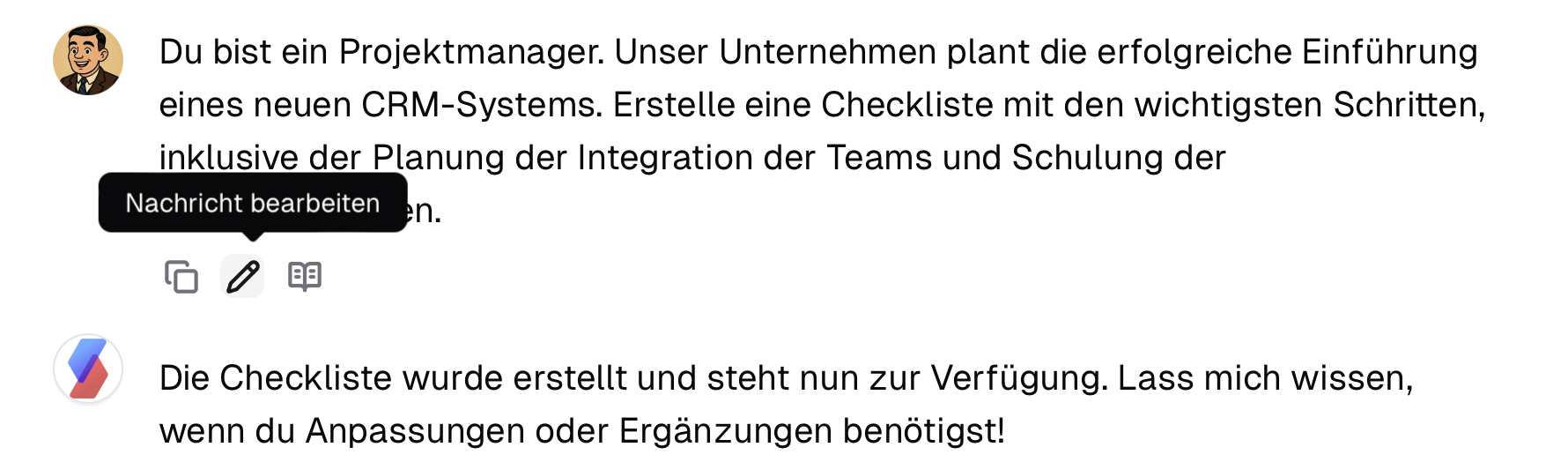 Prompt aus der Prompt-Bibliothek suchen und auswählen