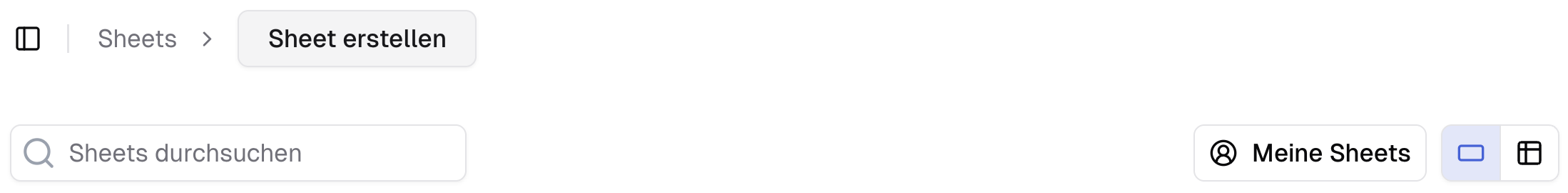 Hier kannst Du Dein Sheet verwalten