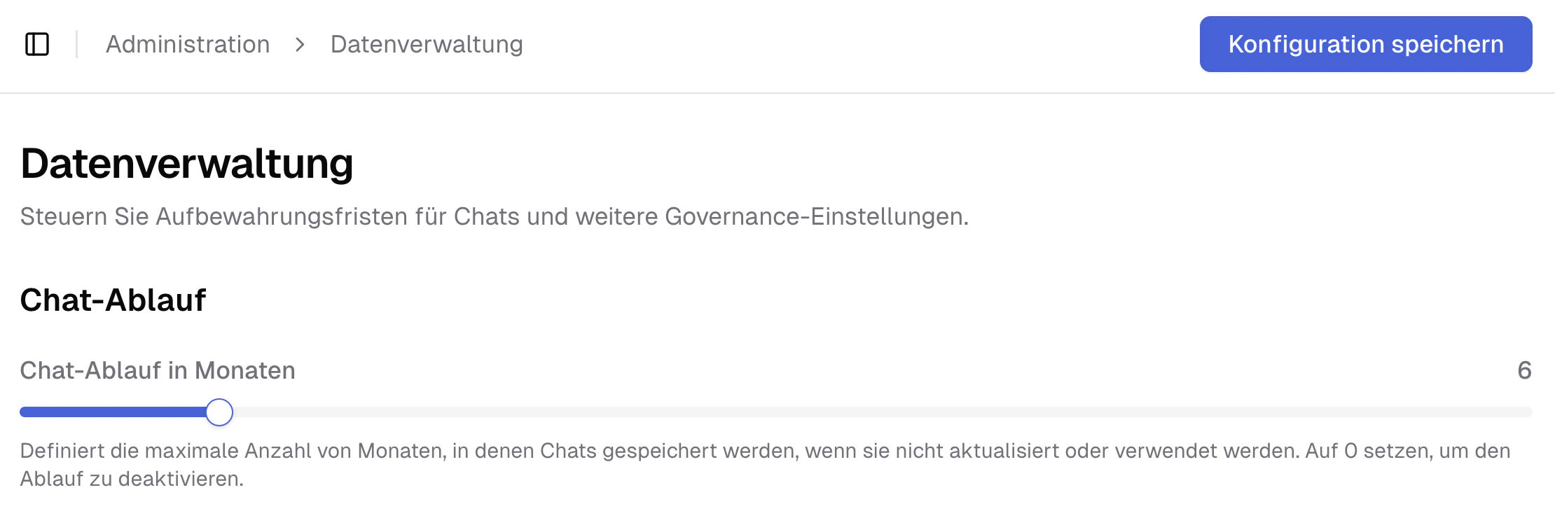 Datenverwaltung konfigurieren in der AI Suite.
