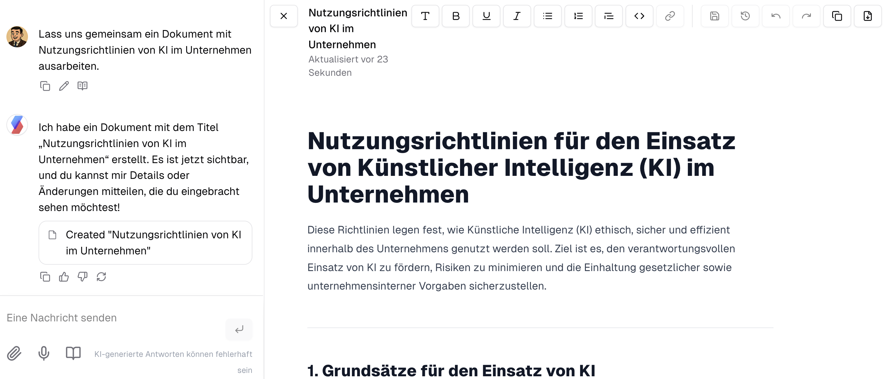 Automatische Aktivierung des Canvas Tools über einen Prompt