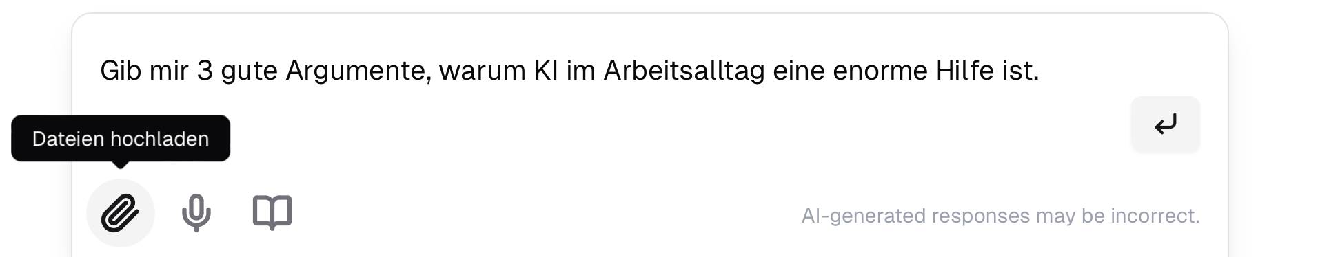 Übersicht des Datei Uploads im Prompt Eingabefeld
