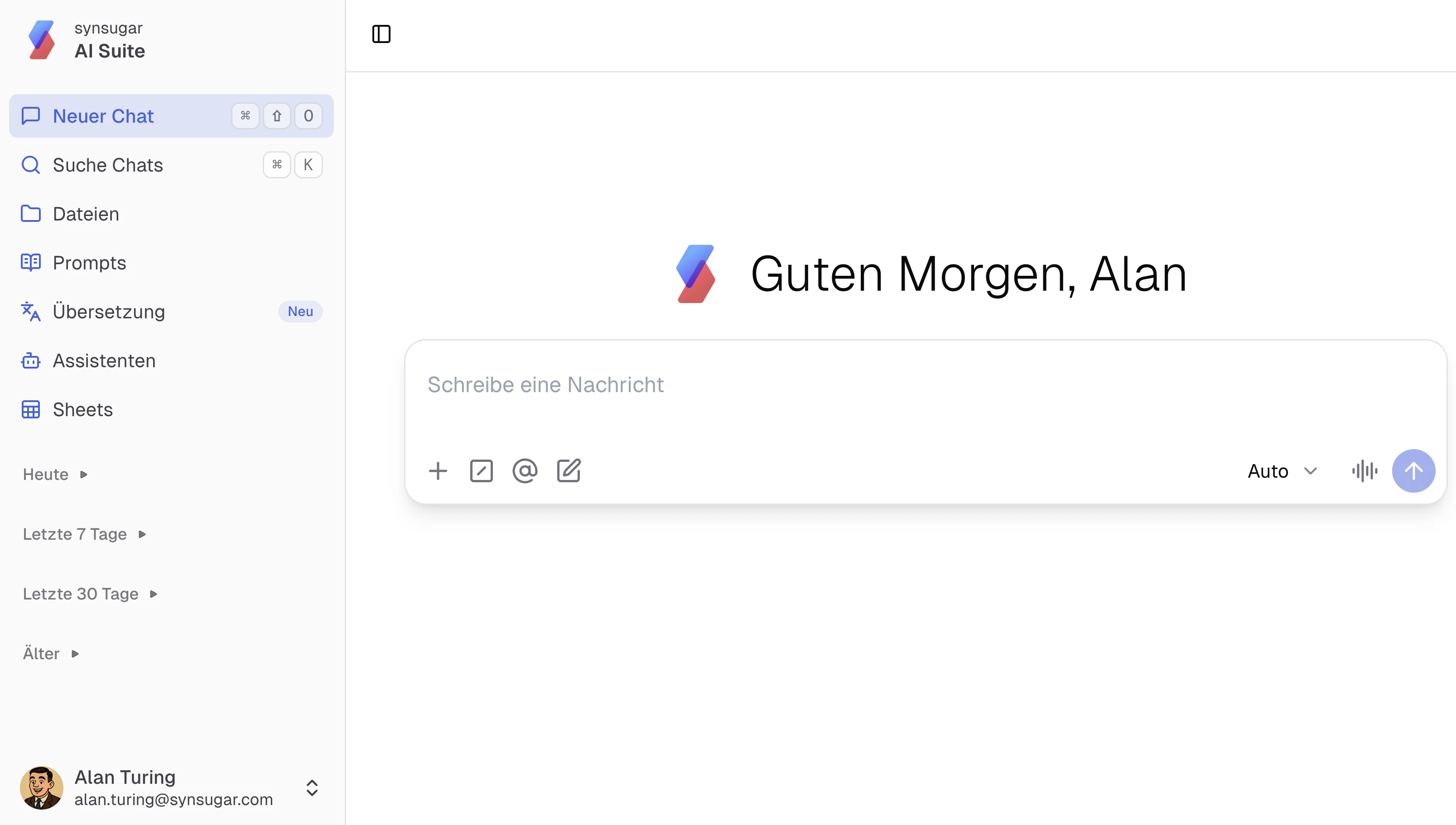 Neue Landingpage in der AI Suite v2.20.0