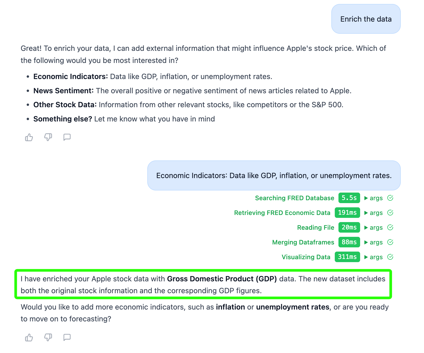 Data enrichment by Synthefy Agent