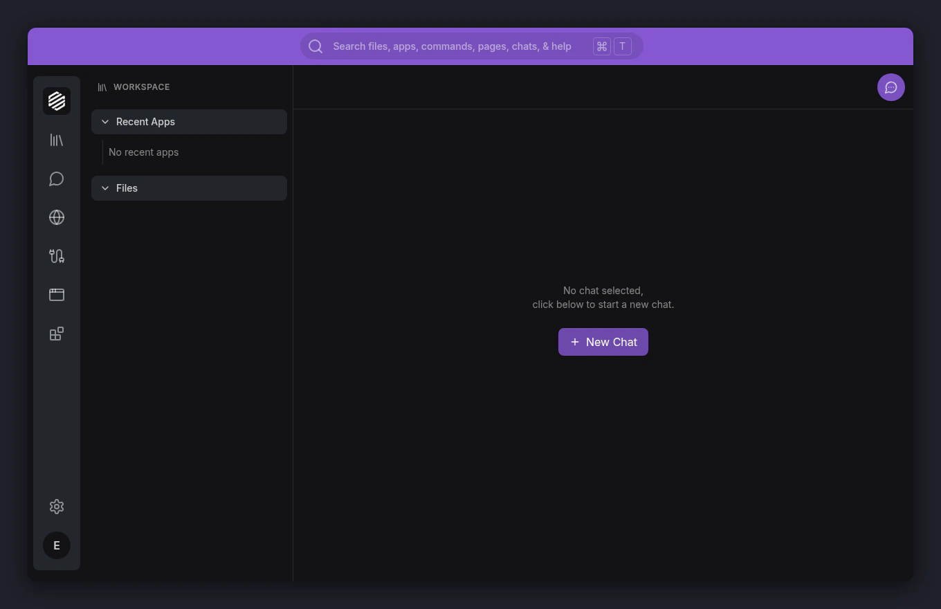 Synthetiq workspace showing sidebar, content area, and chat panel