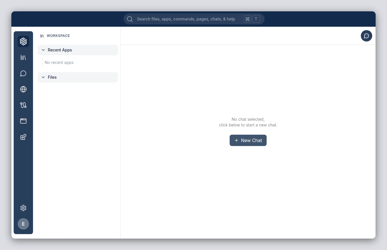 Synthetiq workspace showing sidebar, content area, and chat panel