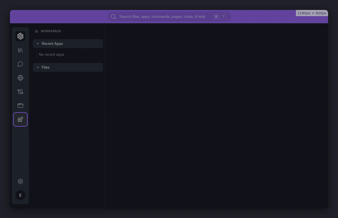 The Synthetiq workspace with the Discover icon highlighted in the left sidebar