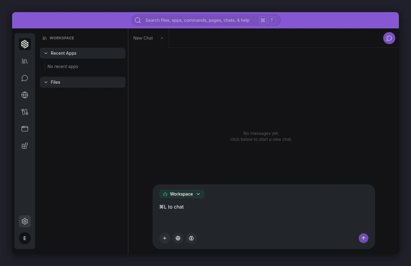 Chat panel with test message and agent response