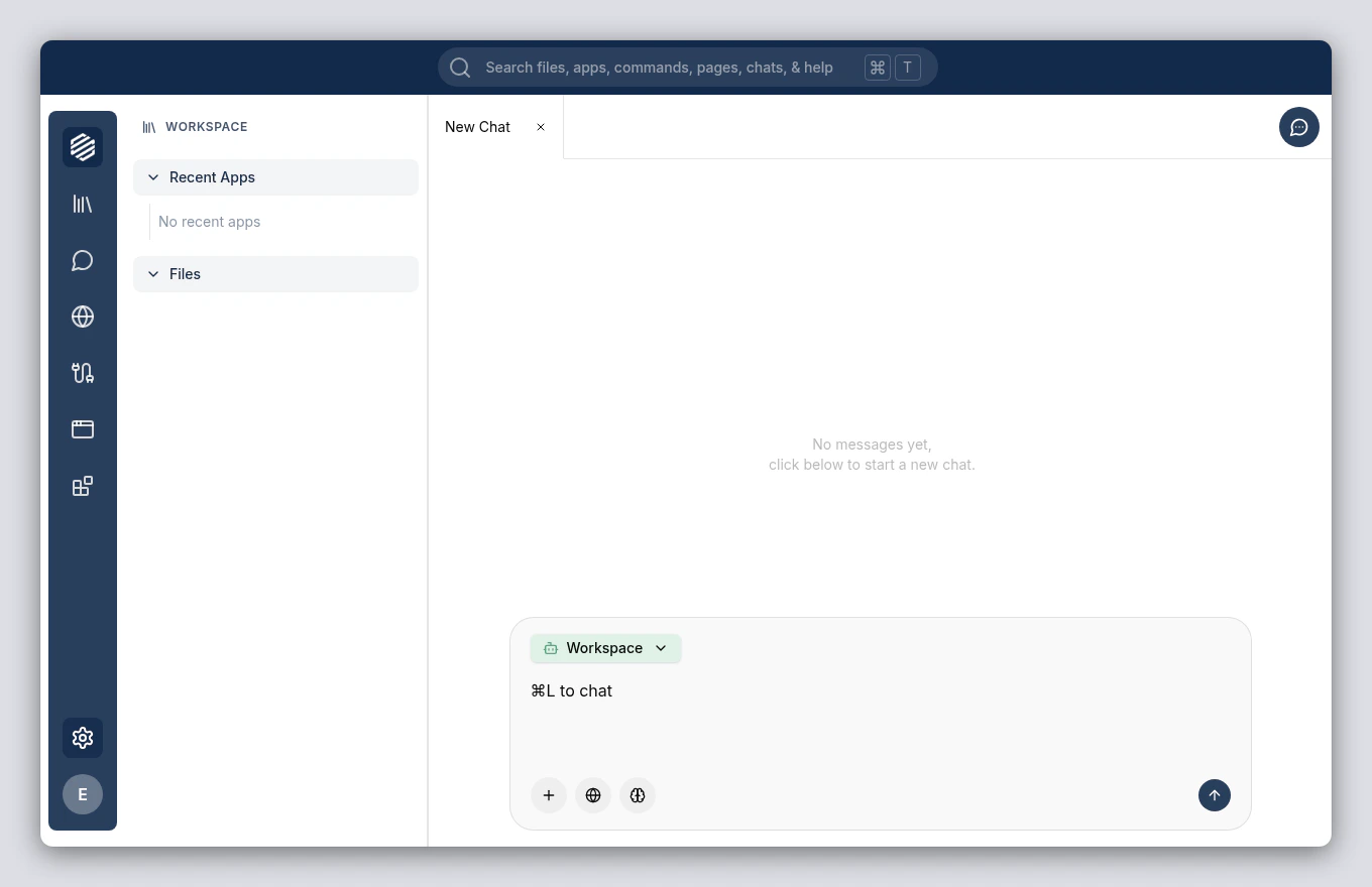 Chat panel with test message and agent response