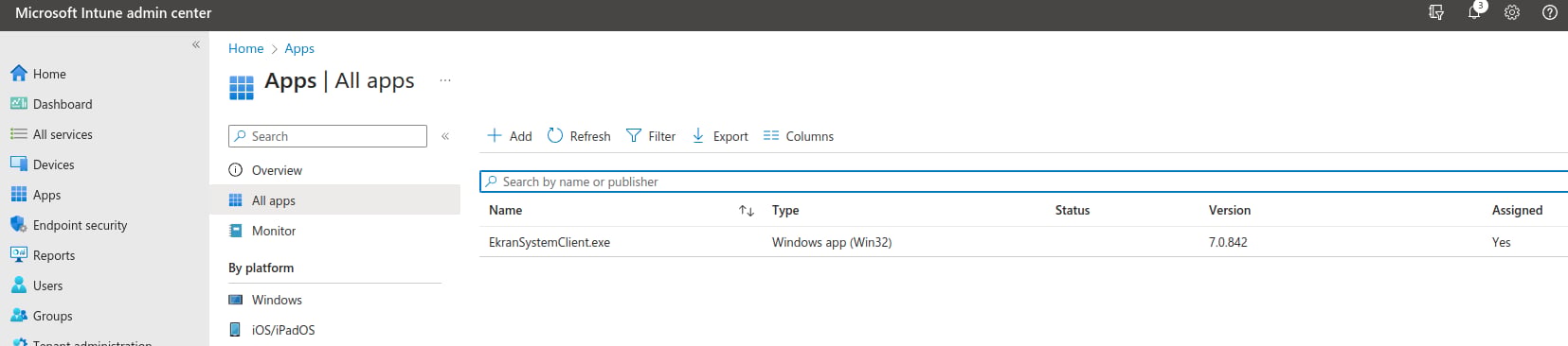 Intune Win32 app configuration summary