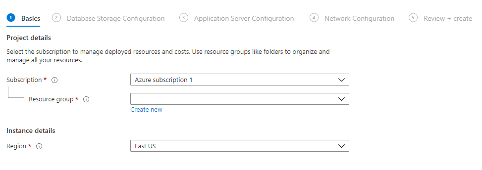 Syteca Azure installation wizard Basics tab