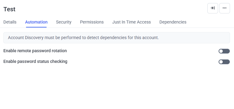 Automation tab showing the Dependencies section