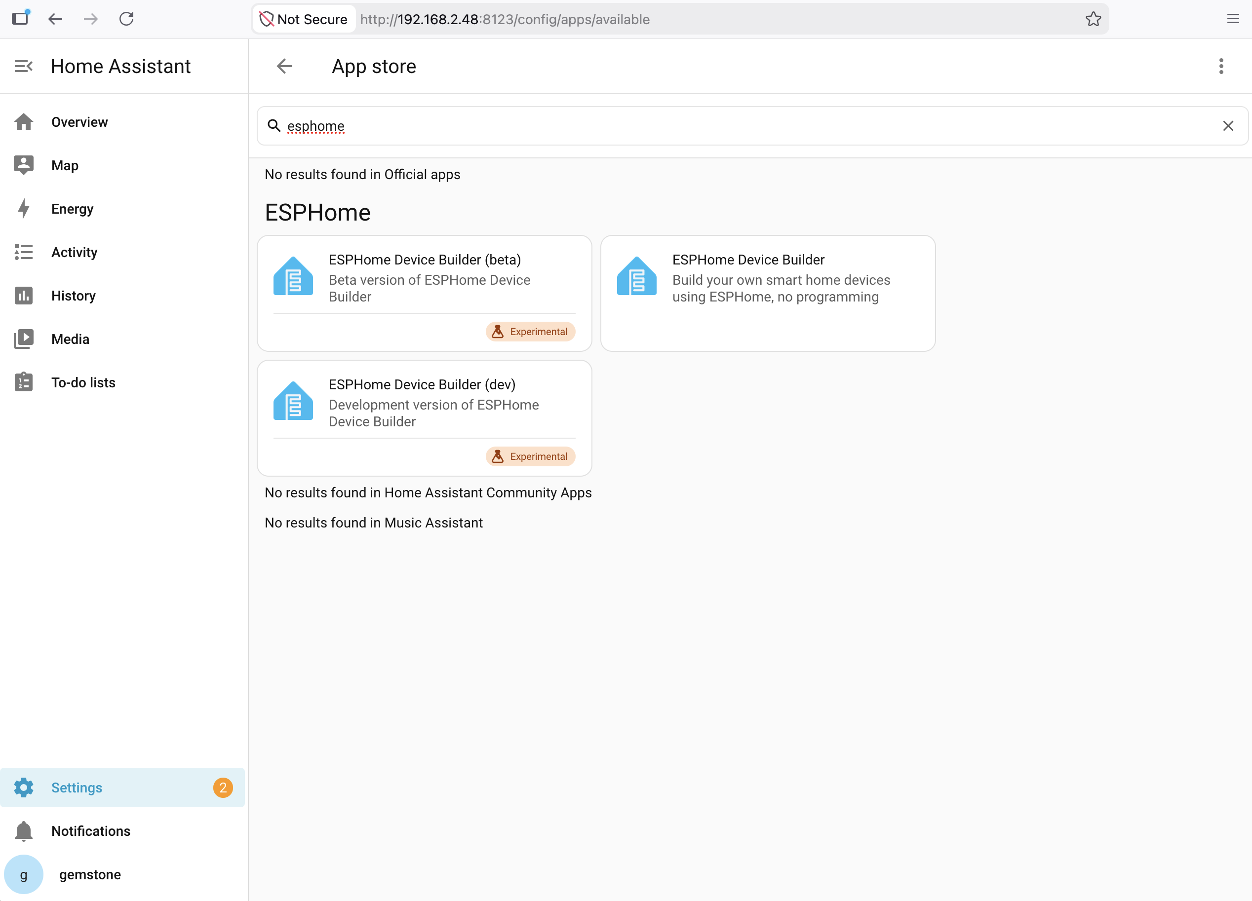 Home Assistant Add-on Store Search Result