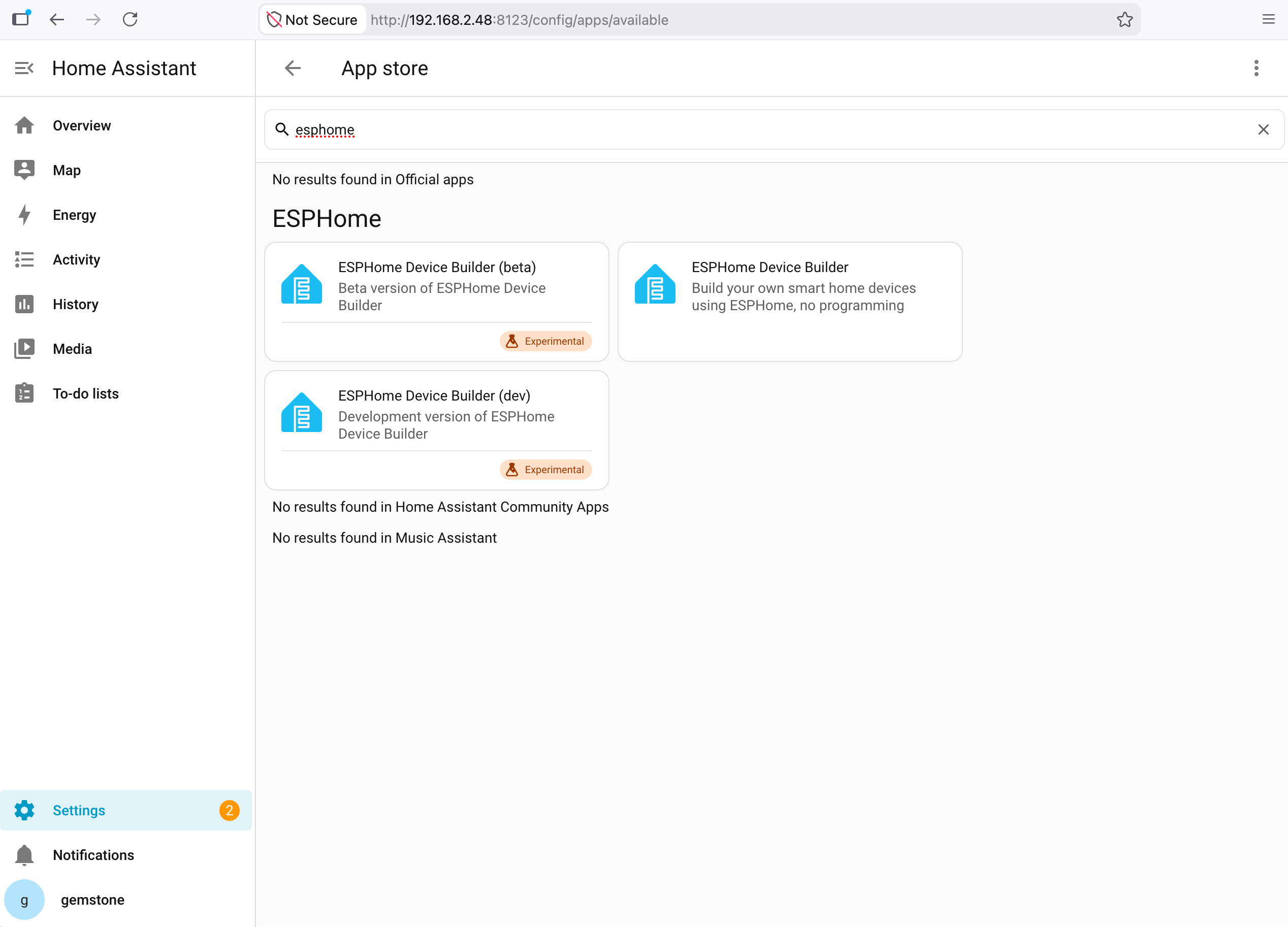 Home Assistant Add-on Store Search Result