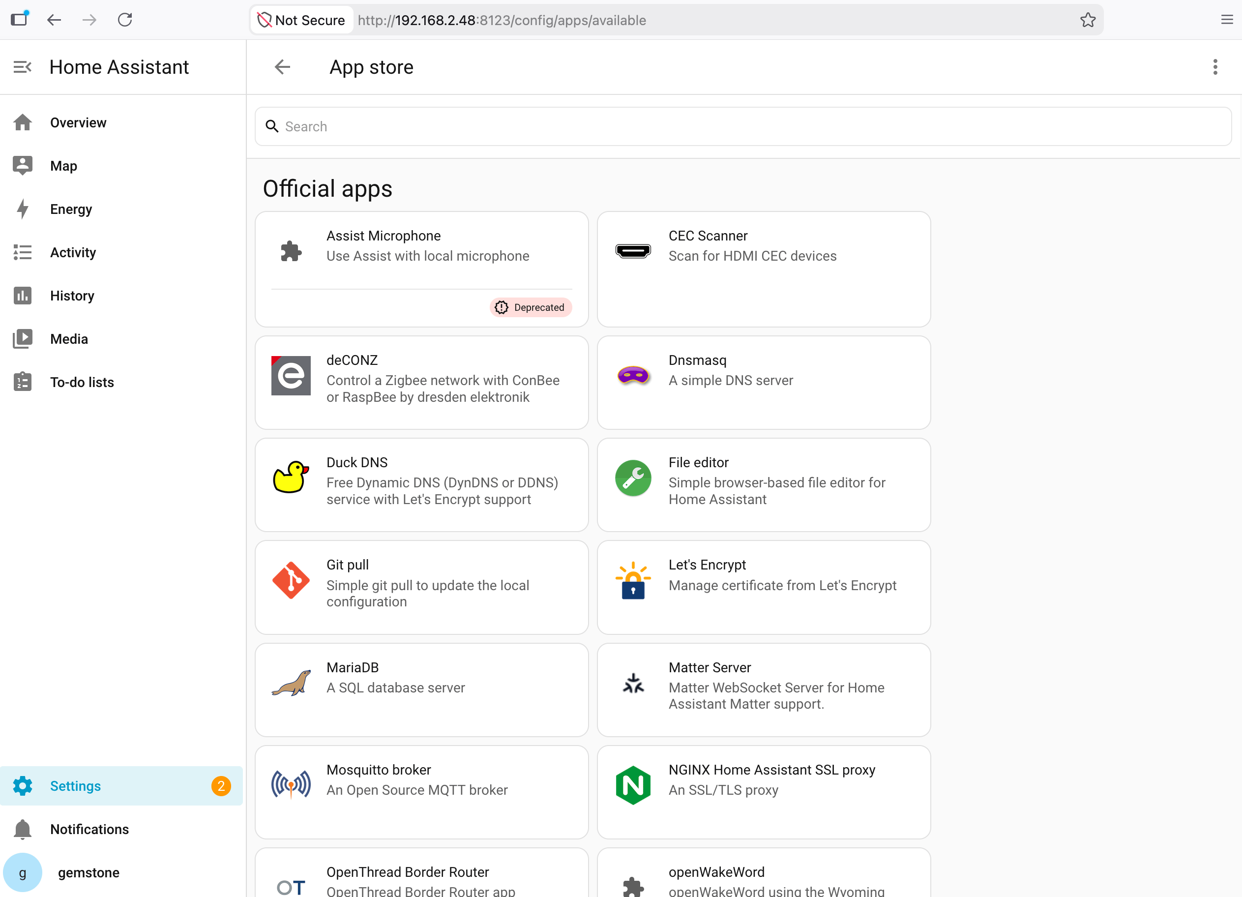 Home Assistant Add-on Store