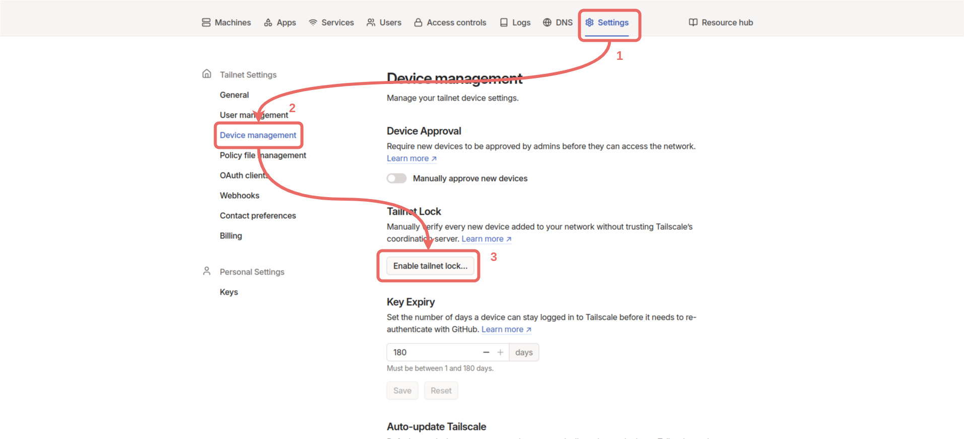 Tailnet lock page