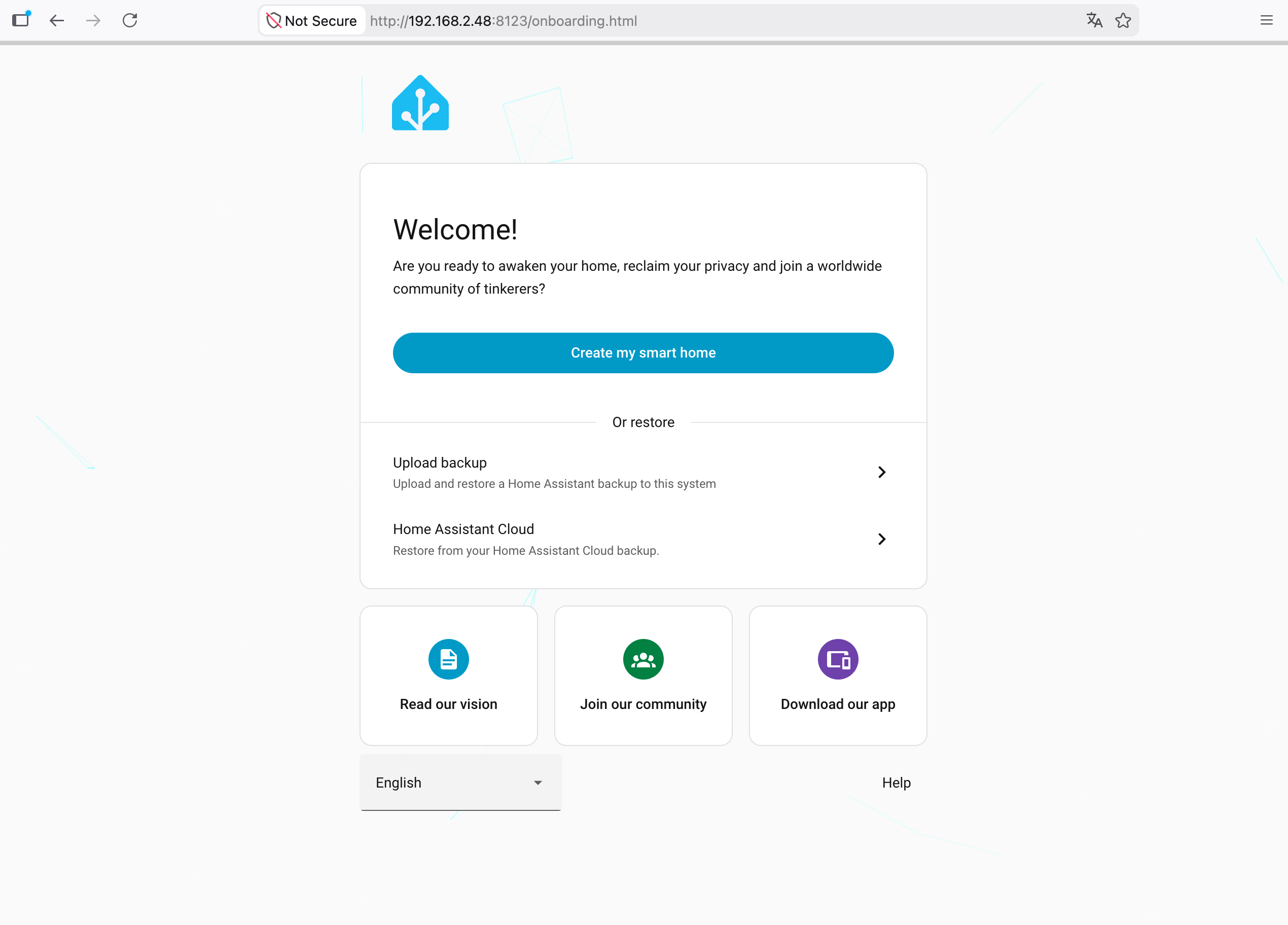Welcome Screen