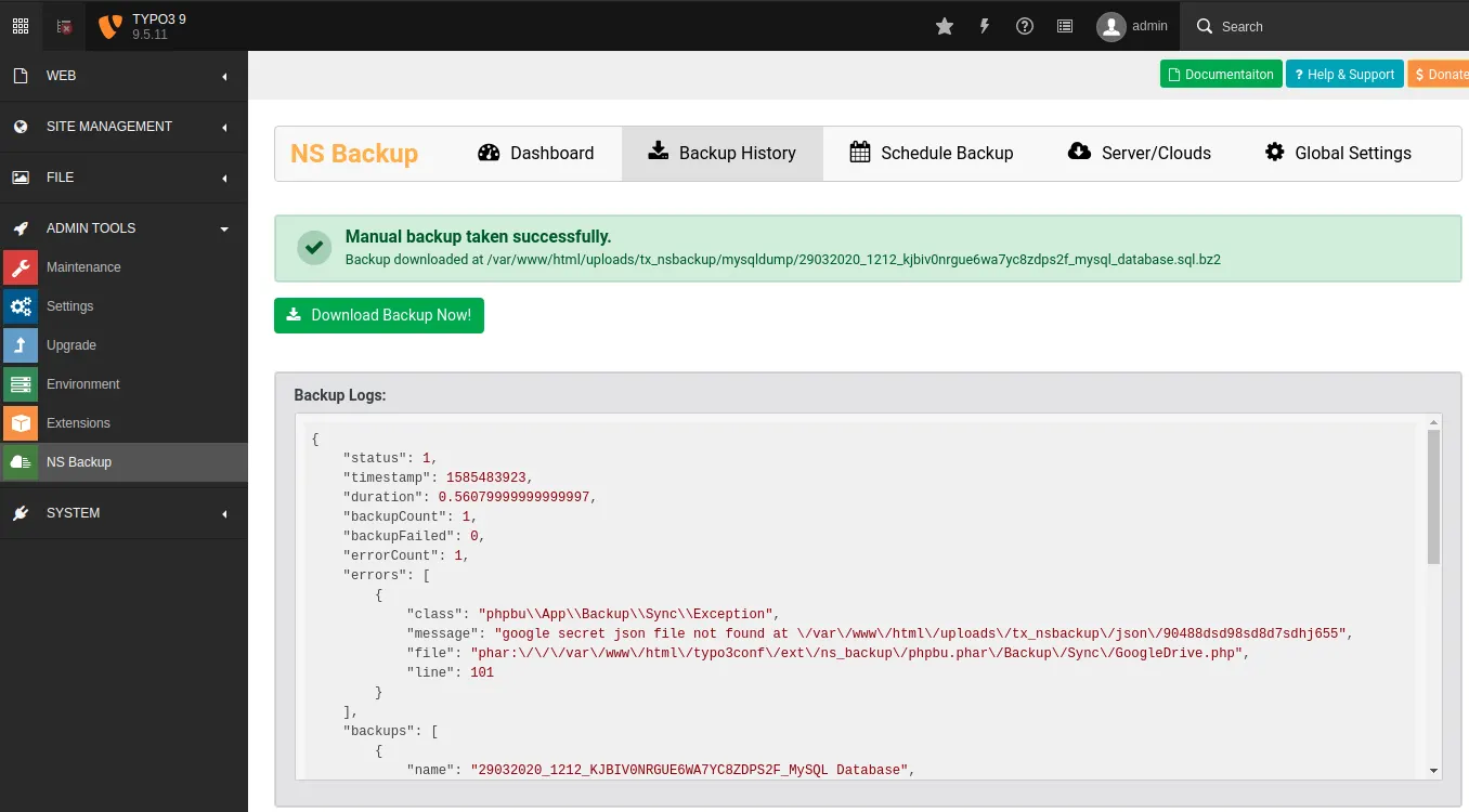 ns-backup-typo3-start-one-click-backup-success