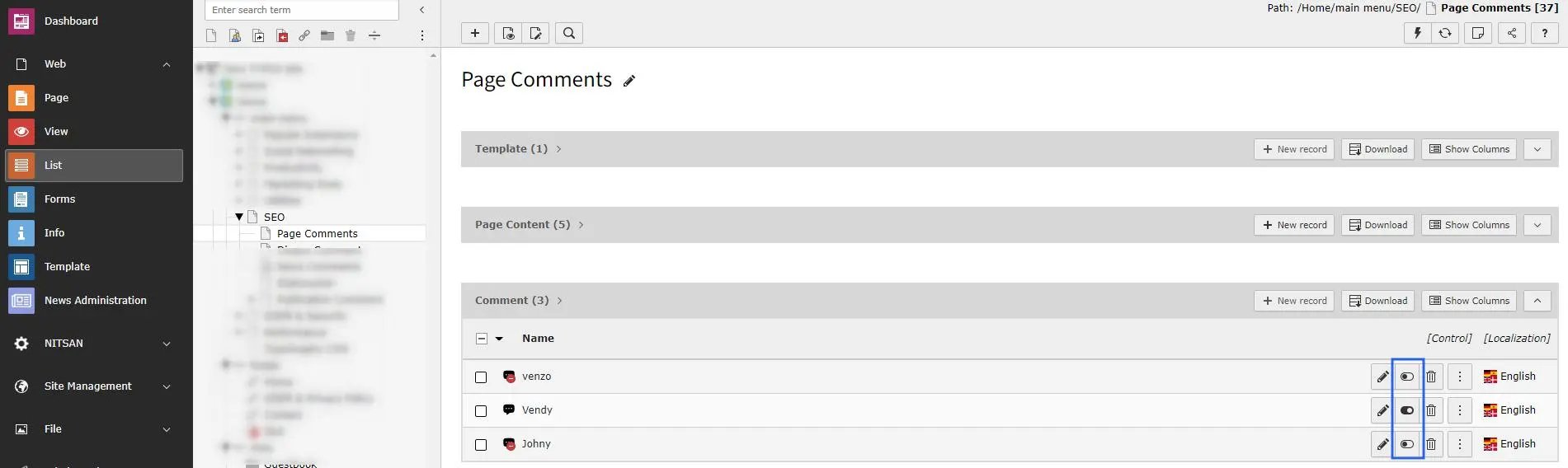 Approve Comment from backend