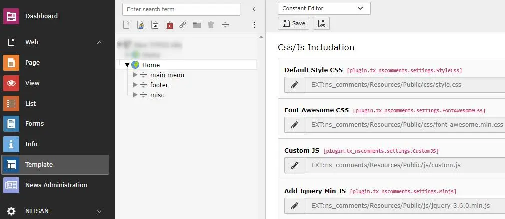 CSS/JS Settings