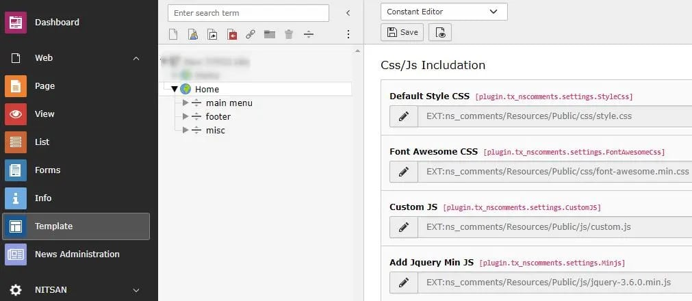 CSS/JS Settings