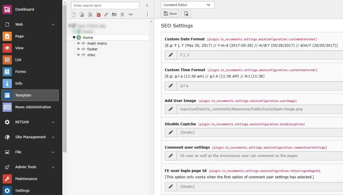 Main Settings