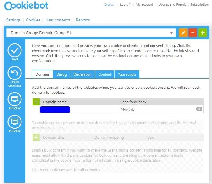 Cookiebot Configuration
