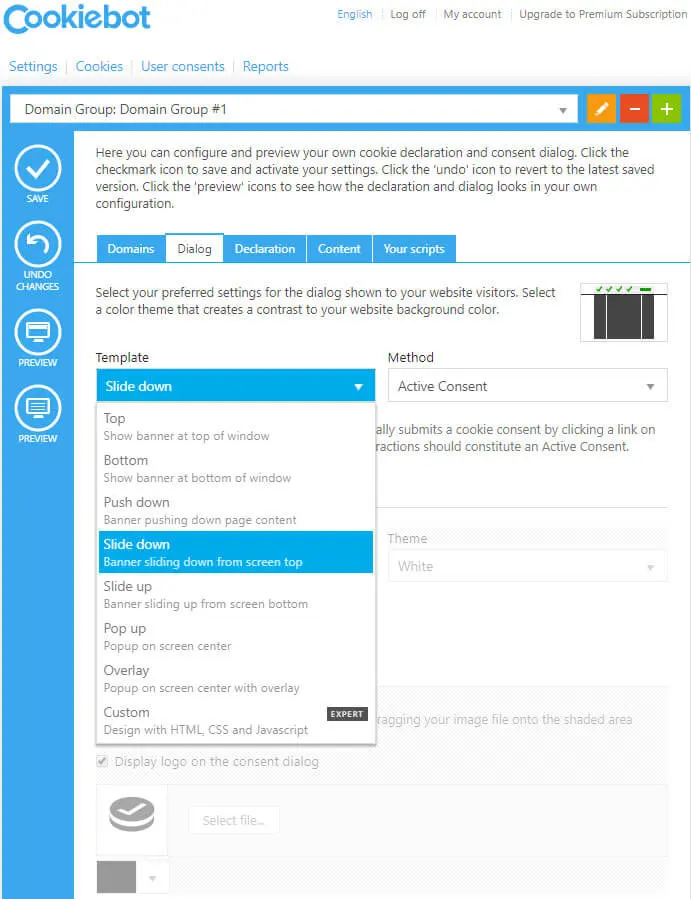 Cookiebot Configuration