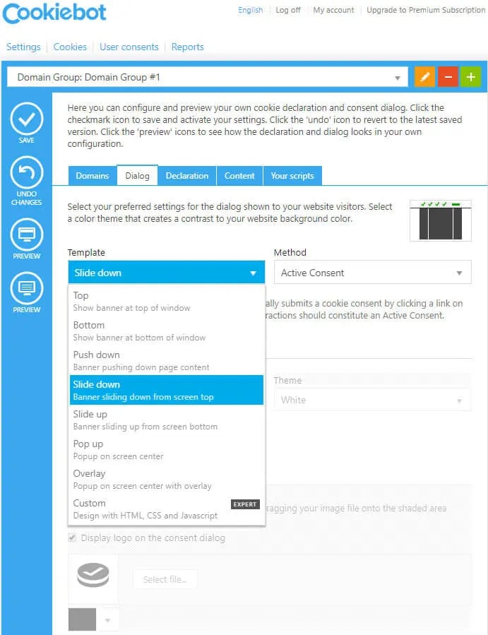 Cookiebot Configuration