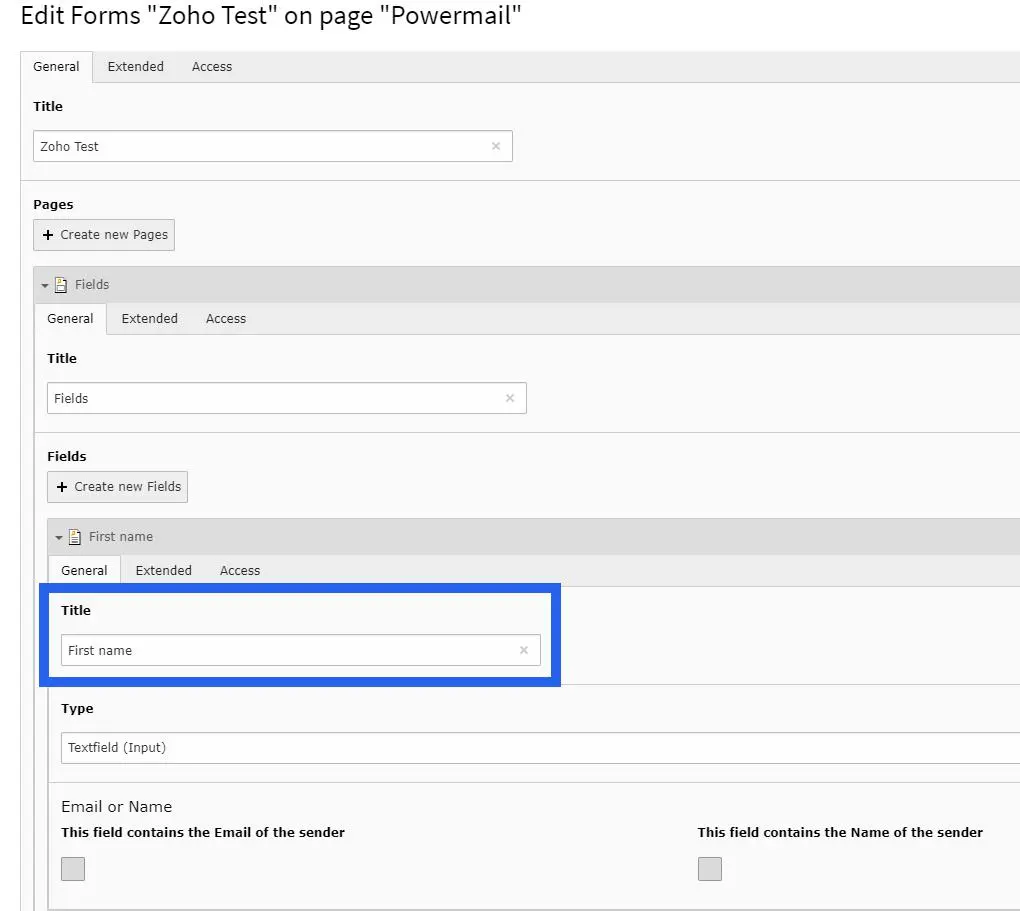 Create Powermail Form