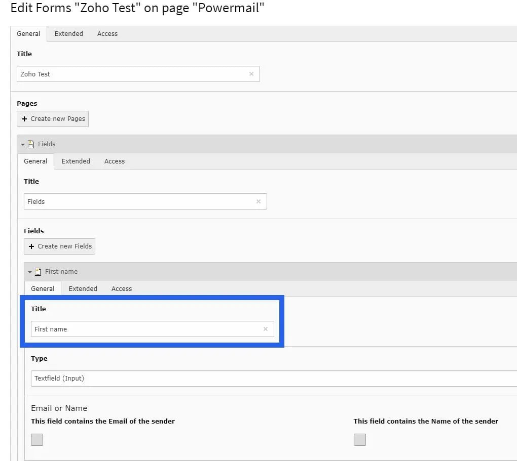 Create Powermail Form