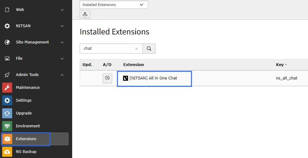 installation with the extension manager in the backend