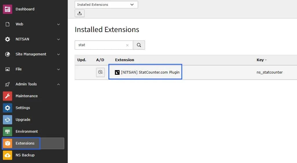 installation with the extension manager in the backend