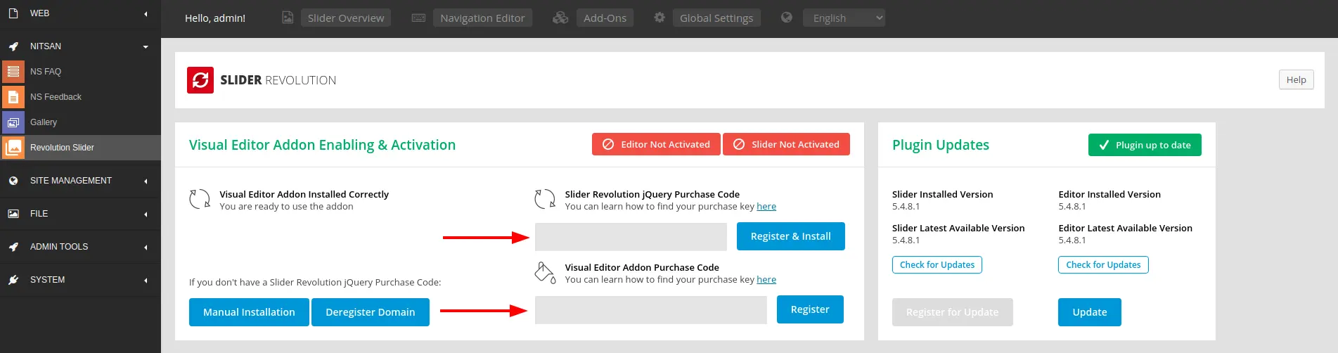 TYPO3-Revolution-Slider-License-Activate