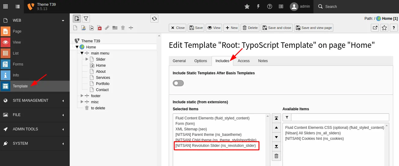 TYPO3-Revolution-Slider-Include-Template